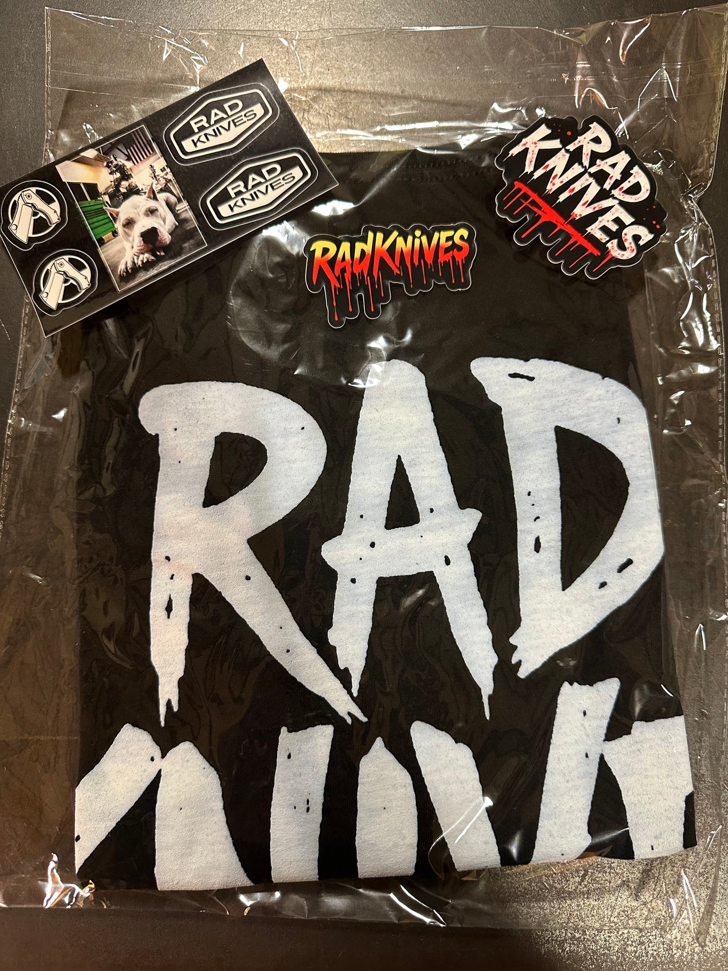 Limited RADKNIVES t-shirt and sticker pack