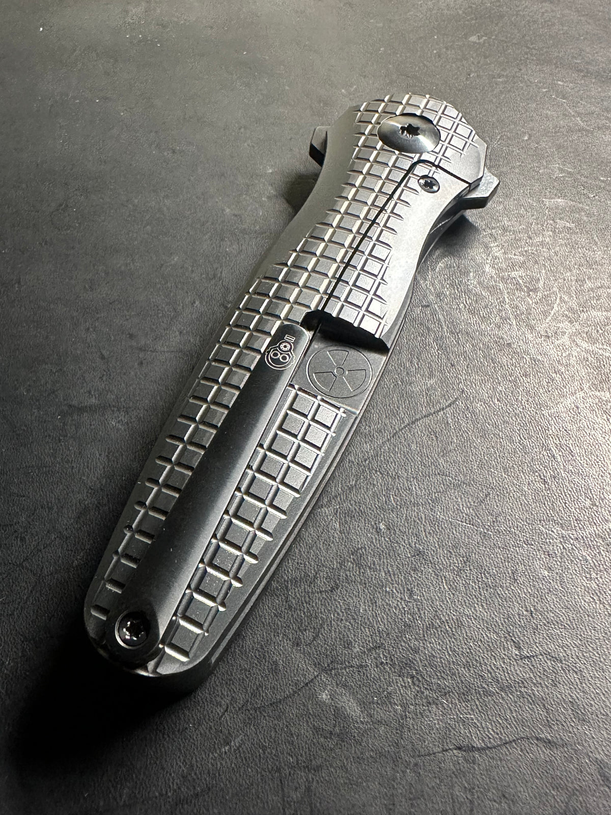 Full size Frag DLC blackout Liability stone polished DLC blade