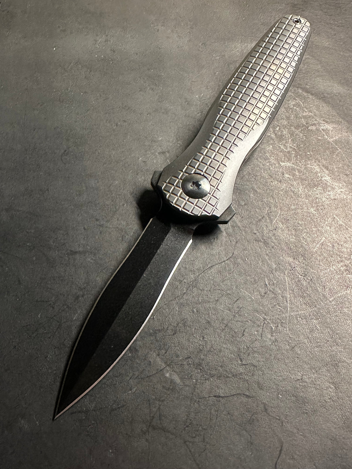 Full size Frag DLC blackout Liability stone polished DLC blade